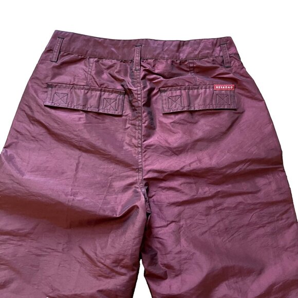 Nevada Burgundy Iridescent Ski Snowboard Pants Nylon Shell Lined Vintage Y2K - Picture 6 of 6